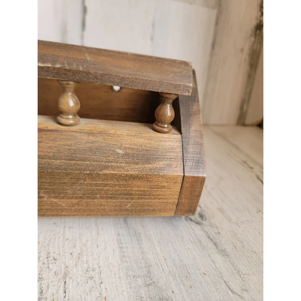 Vintage wooden spice rack napkin letter holder wall unique home decor figure